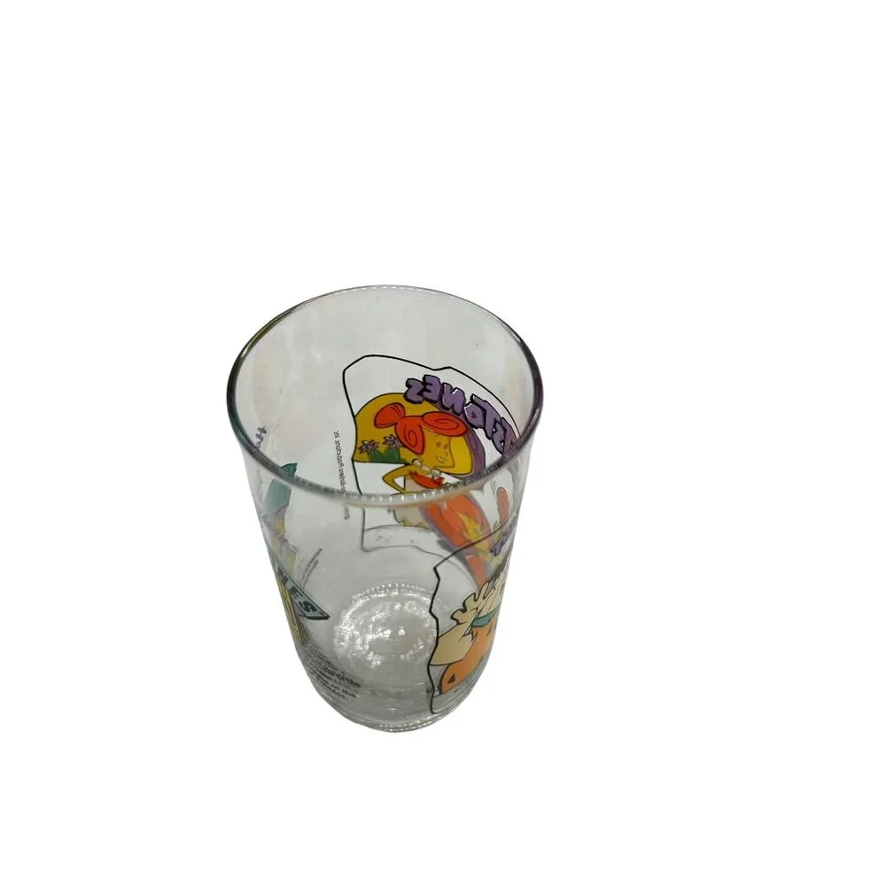 1991 Hardee's Flintstones Fred & Wilma Glass Tumbler 30th Anniversary‎ Promo